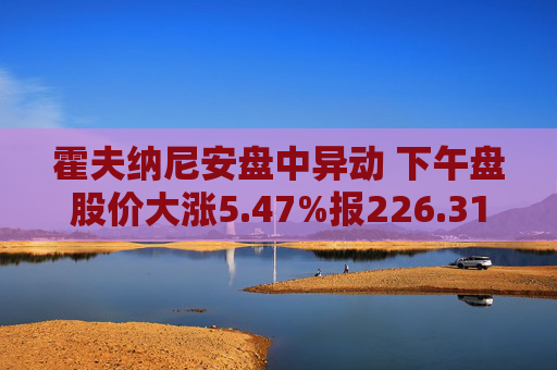 霍夫纳尼安盘中异动 下午盘股价大涨5.47%报226.31美元